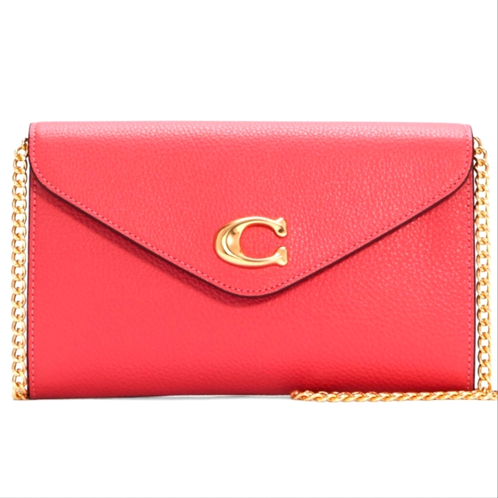 Brand new COACH superior pebble leather cross body Tammie clutch